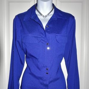 IVANKA TRUMP Royal Blue Business Blouse Top